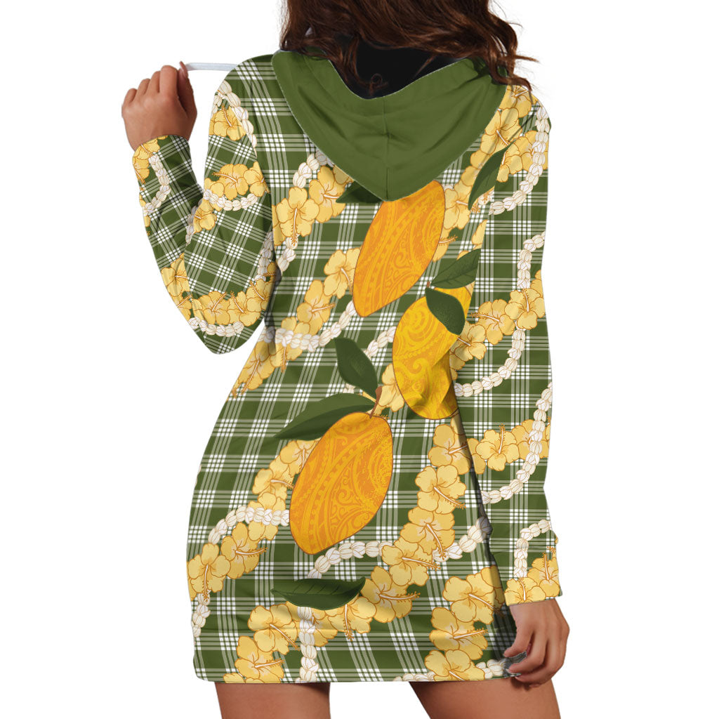 Uliuli Ahiahia Hawaiian Mango Palaka Hoodie Dress Aloha Hibiscus Pikake Lei LT9 - Polynesian Pride