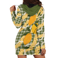 Uliuli Ahiahia Hawaiian Mango Palaka Hoodie Dress Aloha Hibiscus Pikake Lei LT9 - Polynesian Pride