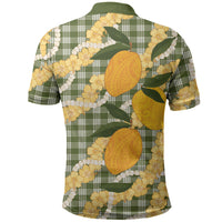 Uliuli Ahiahia Hawaiian Mango Palaka Polo Shirt Aloha Hibiscus Pikake Lei