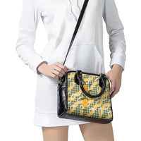Uliuli Ahiahia Hawaiian Mango Palaka Shoulder Handbag Aloha Hibiscus Pikake Lei