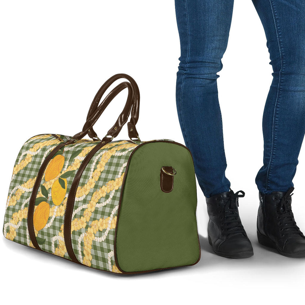 Uliuli Ahiahia Hawaiian Mango Palaka Travel Bag Aloha Hibiscus Pikake Lei