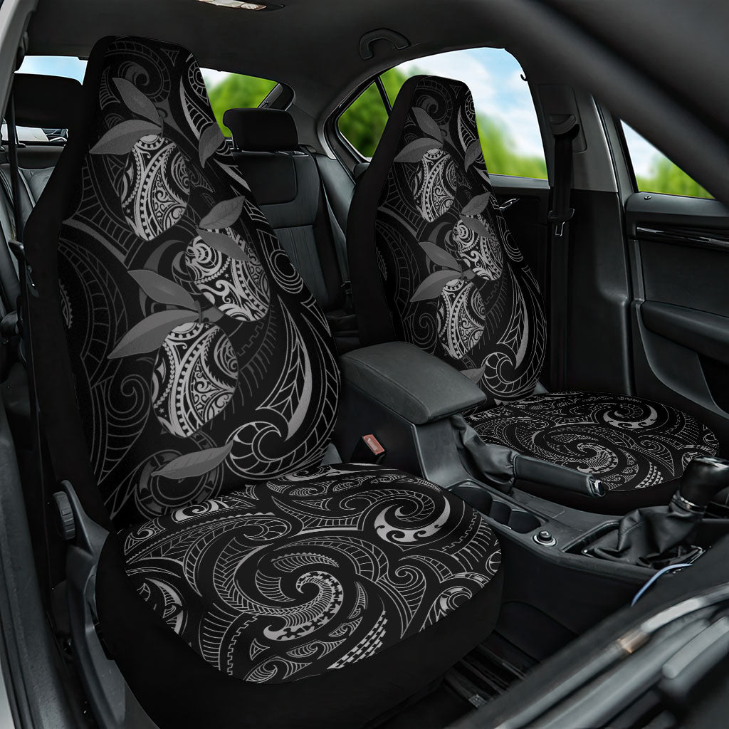 Hawaiian Mango Tribal Tattoo Car Seat Cover Black White Pacific Traditional Pattern