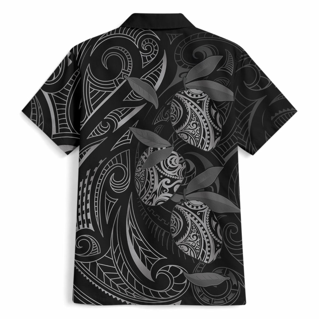 Hawaiian Mango Tribal Tattoo Hawaiian Shirt Black White Pacific Traditional Pattern