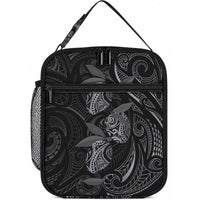 Hawaiian Mango Tribal Tattoo Lunch Bag Black White Pacific Traditional Pattern LT9 10.2 × 8.3 × 4.3 inch Black - Polynesian Pride