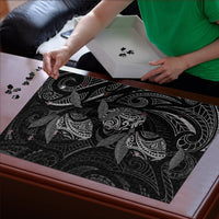Hawaiian Mango Tribal Tattoo Puzzle Black White Pacific Traditional Pattern