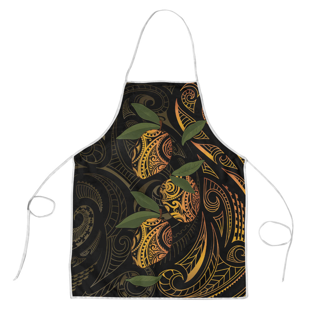 Hawaiian Mango Tribal Tattoo Apron Gold Pacific Traditional Pattern