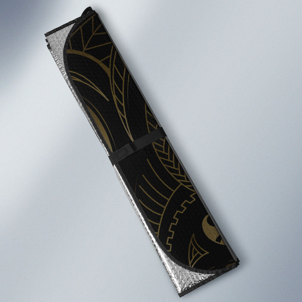 Hawaiian Mango Tribal Tattoo Auto Sun Shade Gold Pacific Traditional Pattern