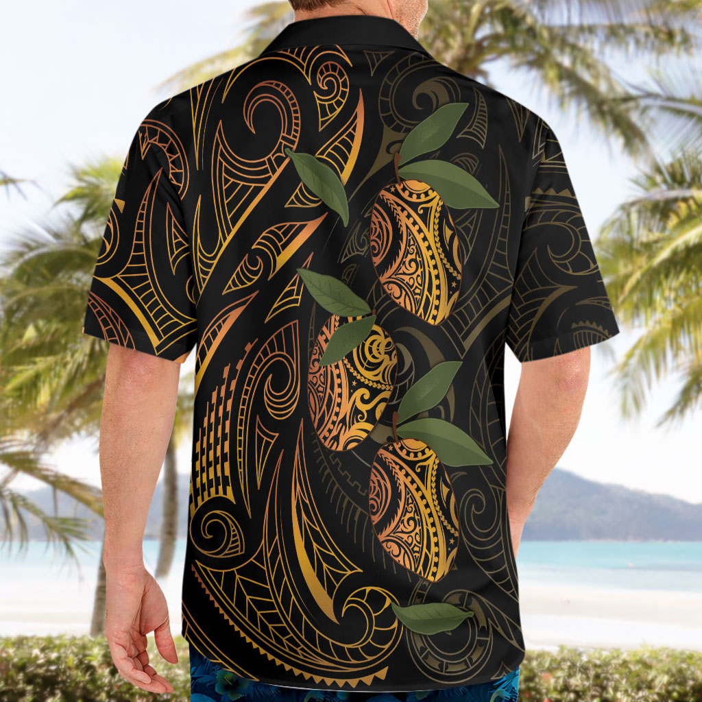 Hawaiian Mango Tribal Tattoo Hawaiian Shirt Gold Pacific Traditional Pattern