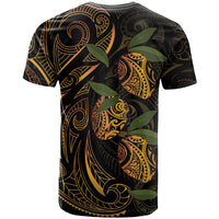 Hawaiian Mango Tribal Tattoo T Shirt Gold Pacific Traditional Pattern