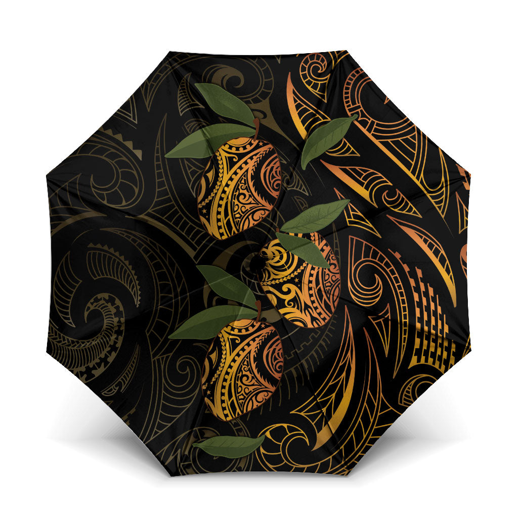 Hawaiian Mango Tribal Tattoo Umbrella Gold Pacific Traditional Pattern
