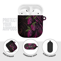 Hawaiian Mango Tribal Tattoo AirPods Case Pink Pacific Traditional Pattern