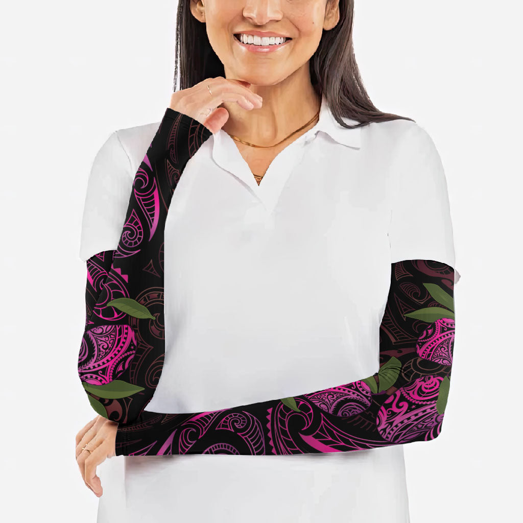 Hawaiian Mango Tribal Tattoo Arm Sleeves Pink Pacific Traditional Pattern