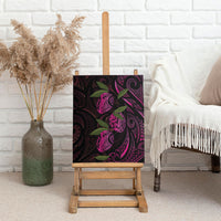 Hawaiian Mango Tribal Tattoo Canvas Wall Art Pink Pacific Traditional Pattern
