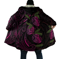 Hawaiian Mango Tribal Tattoo Cloak Pink Pacific Traditional Pattern