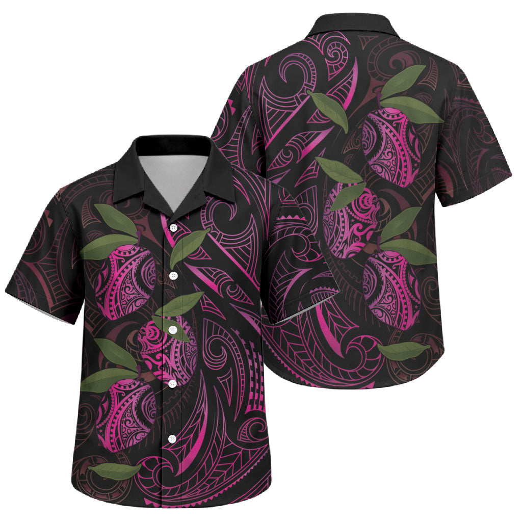 Hawaiian Mango Tribal Tattoo Family Matching Tank Maxi Dress and Hawaiian Shirt Pink Pacific Traditional Pattern