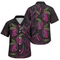Hawaiian Mango Tribal Tattoo Family Matching Tank Maxi Dress and Hawaiian Shirt Pink Pacific Traditional Pattern