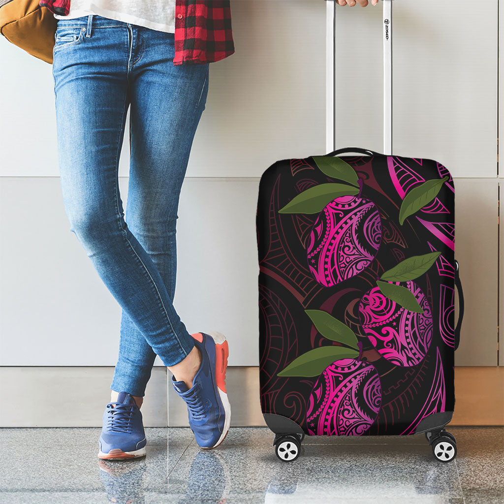 Hawaiian Mango Tribal Tattoo Luggage Cover Pink Pacific Traditional Pattern