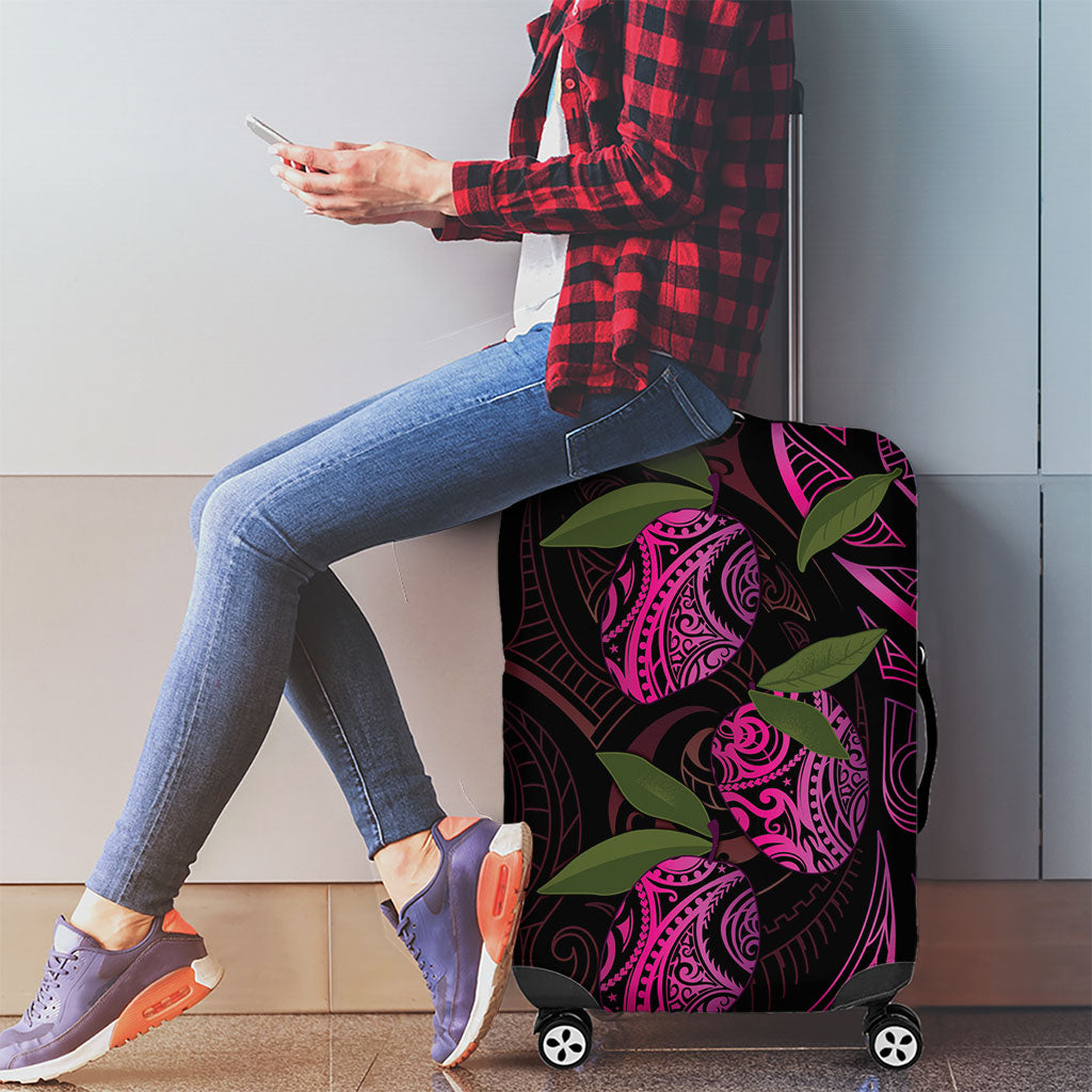 Hawaiian Mango Tribal Tattoo Luggage Cover Pink Pacific Traditional Pattern