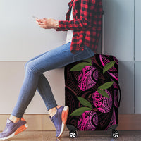 Hawaiian Mango Tribal Tattoo Luggage Cover Pink Pacific Traditional Pattern