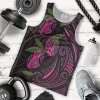Hawaiian Mango Tribal Tattoo Men Tank Top Pink Pacific Traditional Pattern