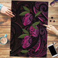 Hawaiian Mango Tribal Tattoo Puzzle Pink Pacific Traditional Pattern