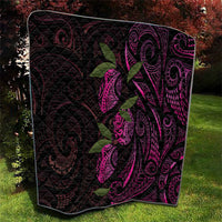 Hawaiian Mango Tribal Tattoo Quilt Pink Pacific Traditional Pattern