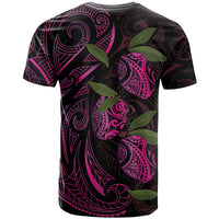 Hawaiian Mango Tribal Tattoo T Shirt Pink Pacific Traditional Pattern