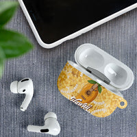 Hawaiian Mango Ukulele AirPods Case Retro Yellow Hibiscus Pikake Lei