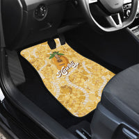 Hawaiian Mango Ukulele Car Mats Retro Yellow Hibiscus Pikake Lei