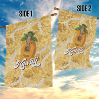 Hawaiian Mango Ukulele Garden Flag Retro Yellow Hibiscus Pikake Lei