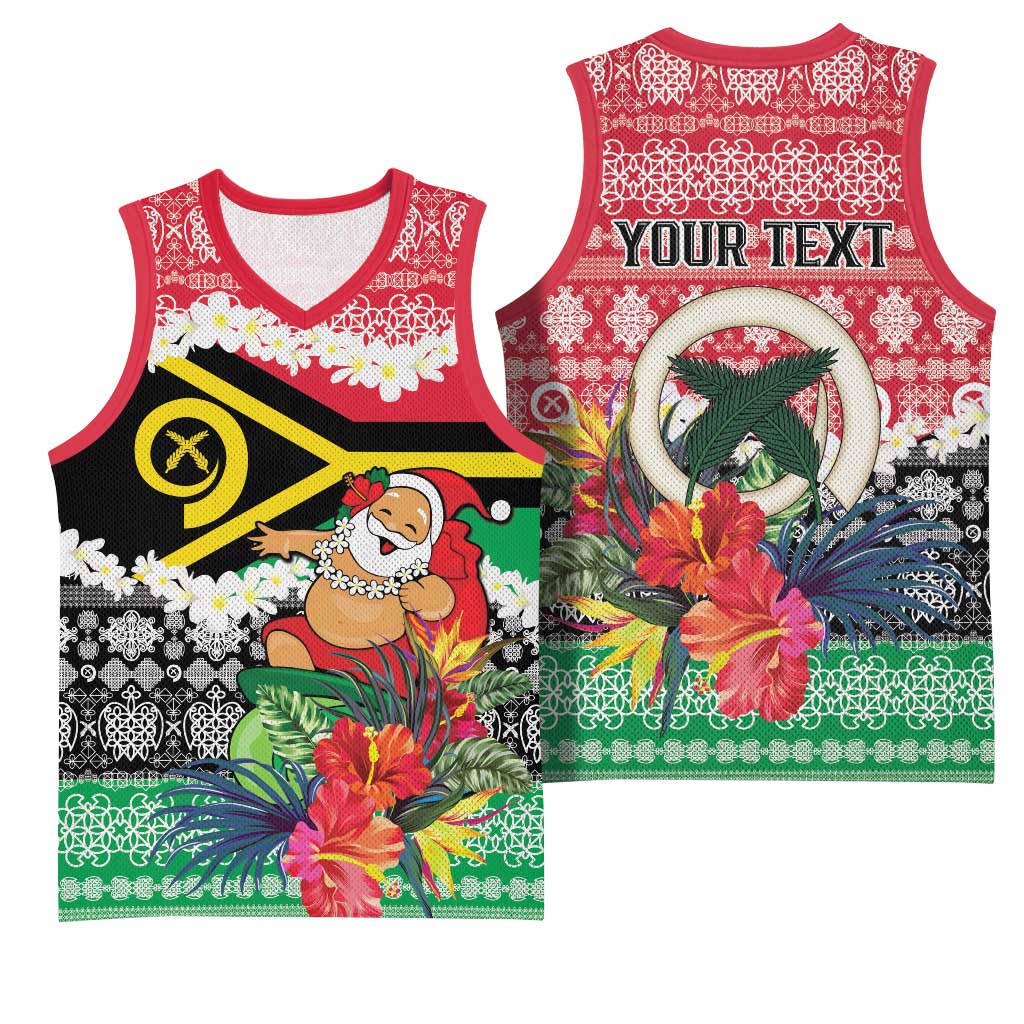 Personalised Vanuatu Joyeux Noel Basketball Jersey Proud To Be a Ni-Van Sand Drawing Art LT9 - Polynesian Pride
