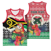 Personalised Vanuatu Joyeux Noel Basketball Jersey Proud To Be a Ni-Van Sand Drawing Art LT9 - Polynesian Pride