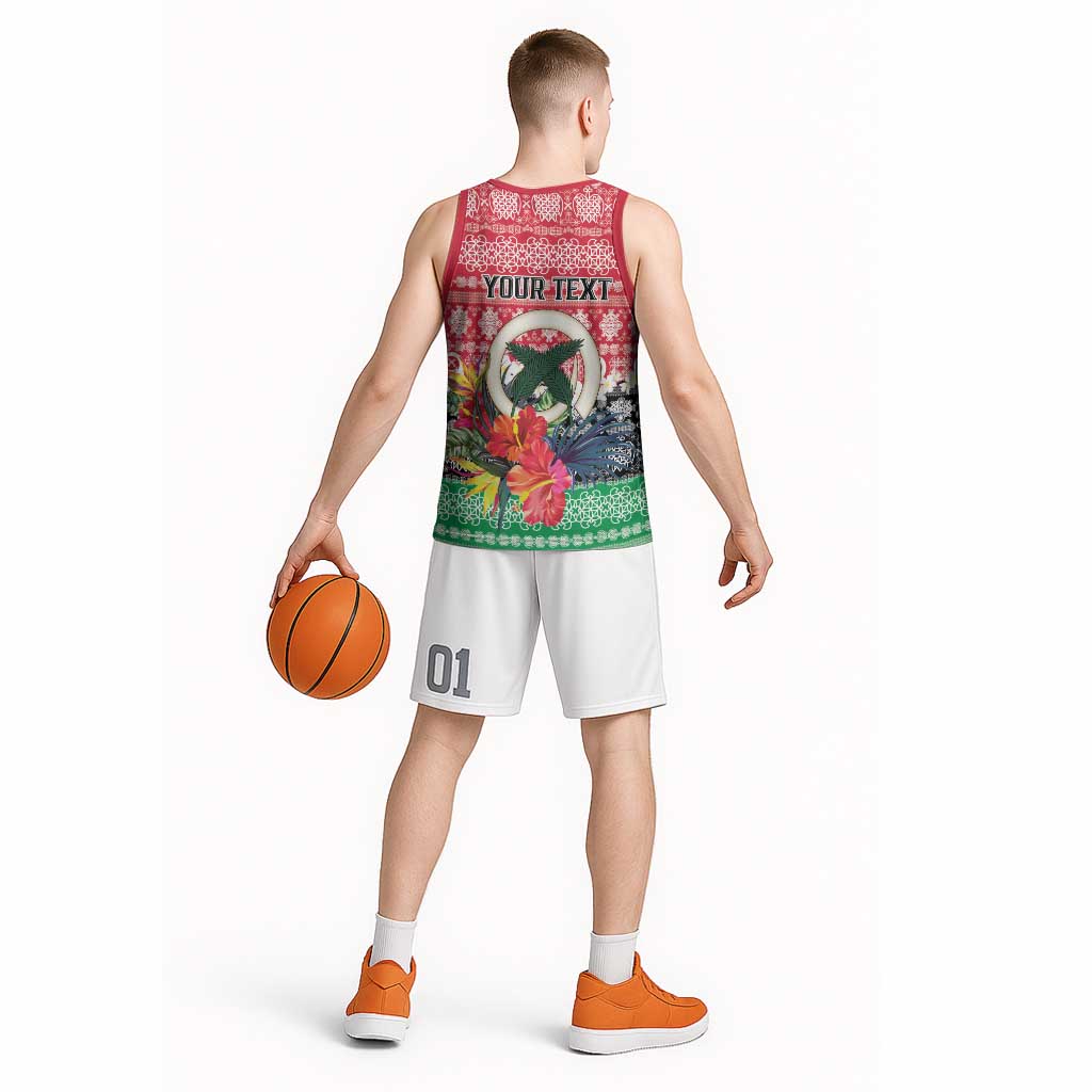 Personalised Vanuatu Joyeux Noel Basketball Jersey Proud To Be a Ni-Van Sand Drawing Art LT9 - Polynesian Pride