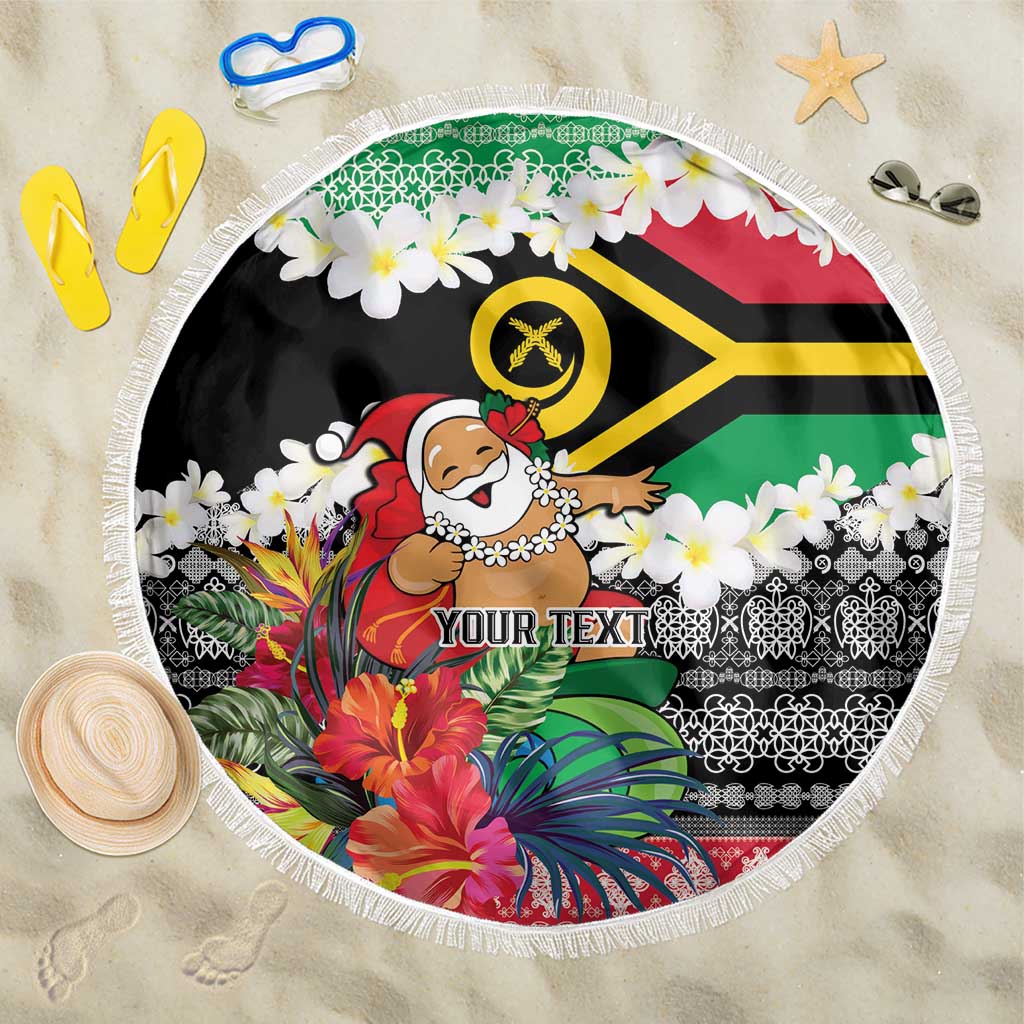 Personalised Vanuatu Joyeux Noel Beach Blanket Proud To Be a Ni-Van Sand Drawing Art LT9 One Size 150cm Red - Polynesian Pride