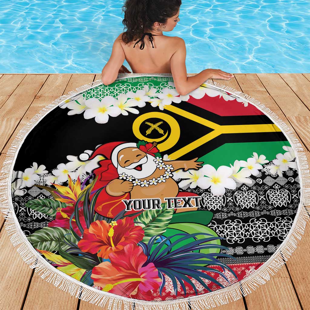 Personalised Vanuatu Joyeux Noel Beach Blanket Proud To Be a Ni-Van Sand Drawing Art LT9 - Polynesian Pride