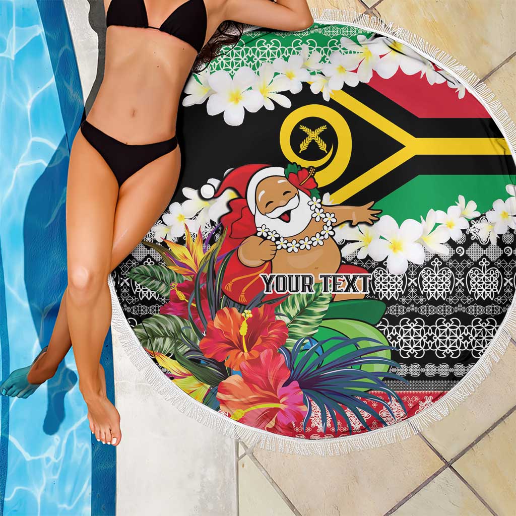Personalised Vanuatu Joyeux Noel Beach Blanket Proud To Be a Ni-Van Sand Drawing Art LT9 - Polynesian Pride