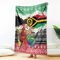 Personalised Vanuatu Joyeux Noel Blanket Proud To Be a Ni-Van Sand Drawing Art - Polynesian Pride