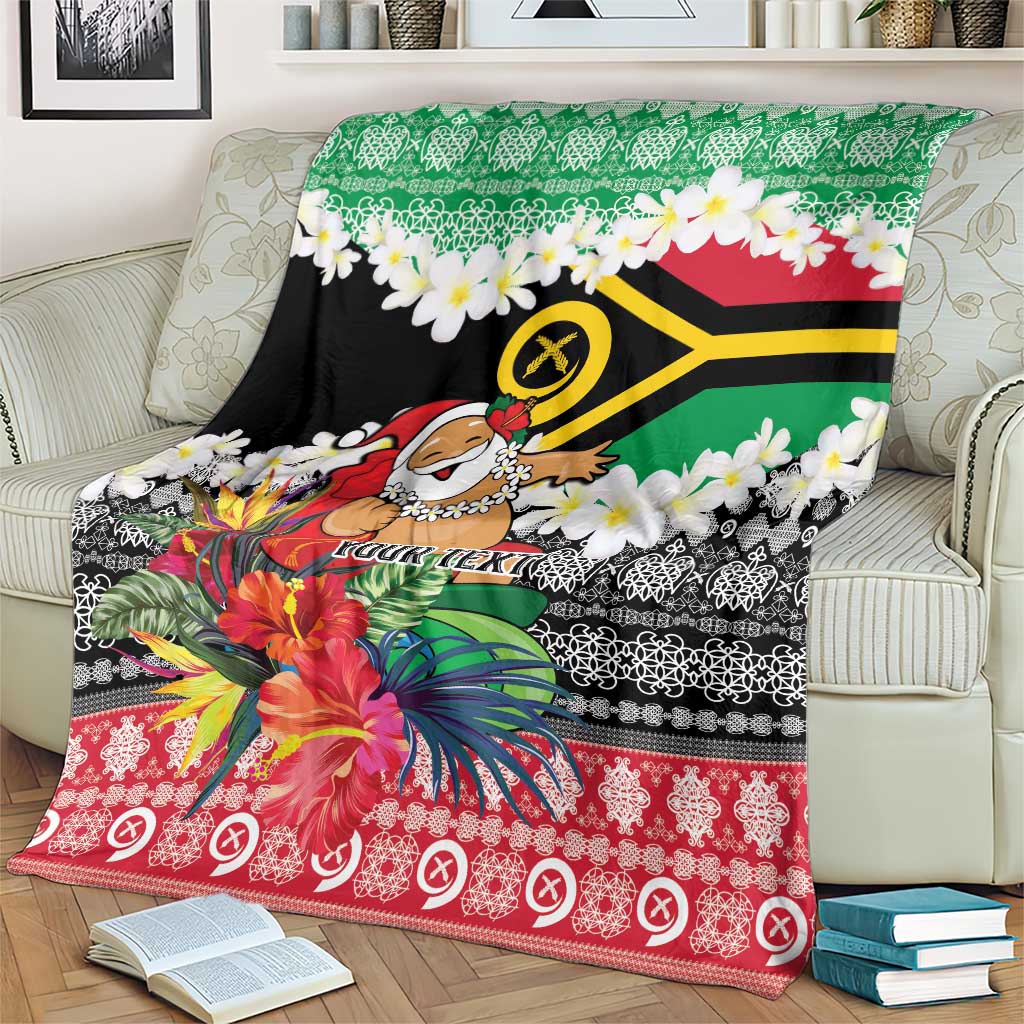 Personalised Vanuatu Joyeux Noel Blanket Proud To Be a Ni-Van Sand Drawing Art - Polynesian Pride
