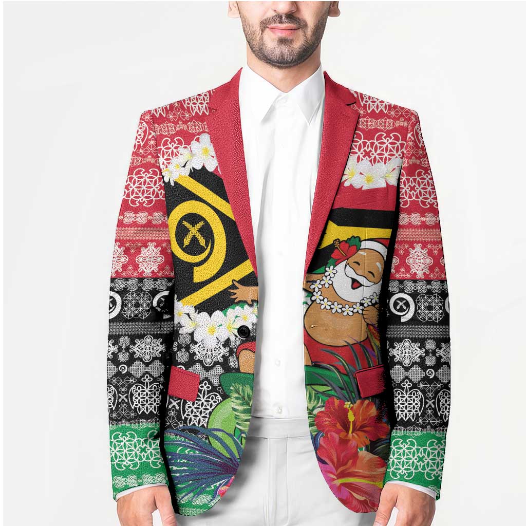 Personalised Vanuatu Joyeux Noel Blazer Proud To Be a Ni-Van Sand Drawing Art LT9 - Polynesian Pride
