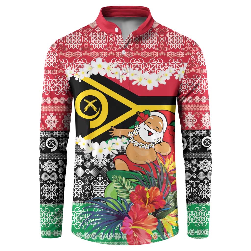 Personalised Vanuatu Joyeux Noel Button Sweatshirt Proud To Be a Ni-Van Sand Drawing Art LT9 Red - Polynesian Pride