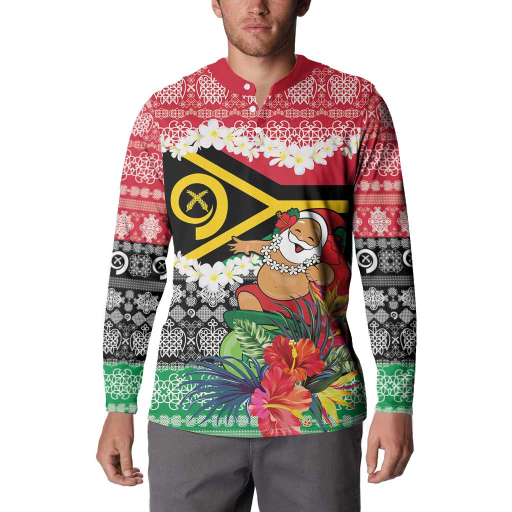 Personalised Vanuatu Joyeux Noel Button Sweatshirt Proud To Be a Ni-Van Sand Drawing Art LT9 - Polynesian Pride