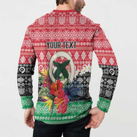 Personalised Vanuatu Joyeux Noel Button Sweatshirt Proud To Be a Ni-Van Sand Drawing Art LT9 - Polynesian Pride
