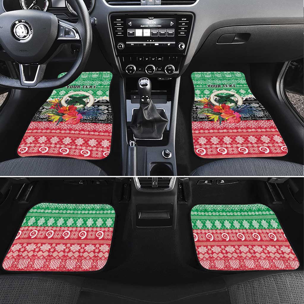 Personalised Vanuatu Joyeux Noel Car Mats Proud To Be a Ni-Van Sand Drawing Art LT9 Set 4pcs Red - Polynesian Pride