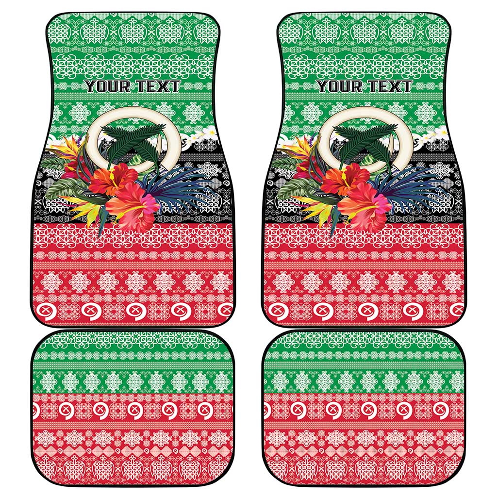 Personalised Vanuatu Joyeux Noel Car Mats Proud To Be a Ni-Van Sand Drawing Art LT9 - Polynesian Pride