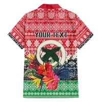 Personalised Vanuatu Joyeux Noel Family Matching Off The Shoulder Long Sleeve Dress and Hawaiian Shirt Proud To Be a Ni-Van Sand Drawing Art - Polynesian Pride