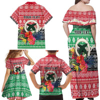 Personalised Vanuatu Joyeux Noel Family Matching Off Shoulder Maxi Dress and Hawaiian Shirt Proud To Be a Ni-Van Sand Drawing Art - Polynesian Pride