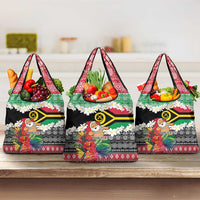 Personalised Vanuatu Joyeux Noel Grocery Bag Proud To Be a Ni-Van Sand Drawing Art - Polynesian Pride