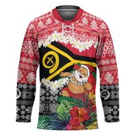 Personalised Vanuatu Joyeux Noel Hockey Jersey Proud To Be a Ni-Van Sand Drawing Art LT9 Unisex Red - Polynesian Pride