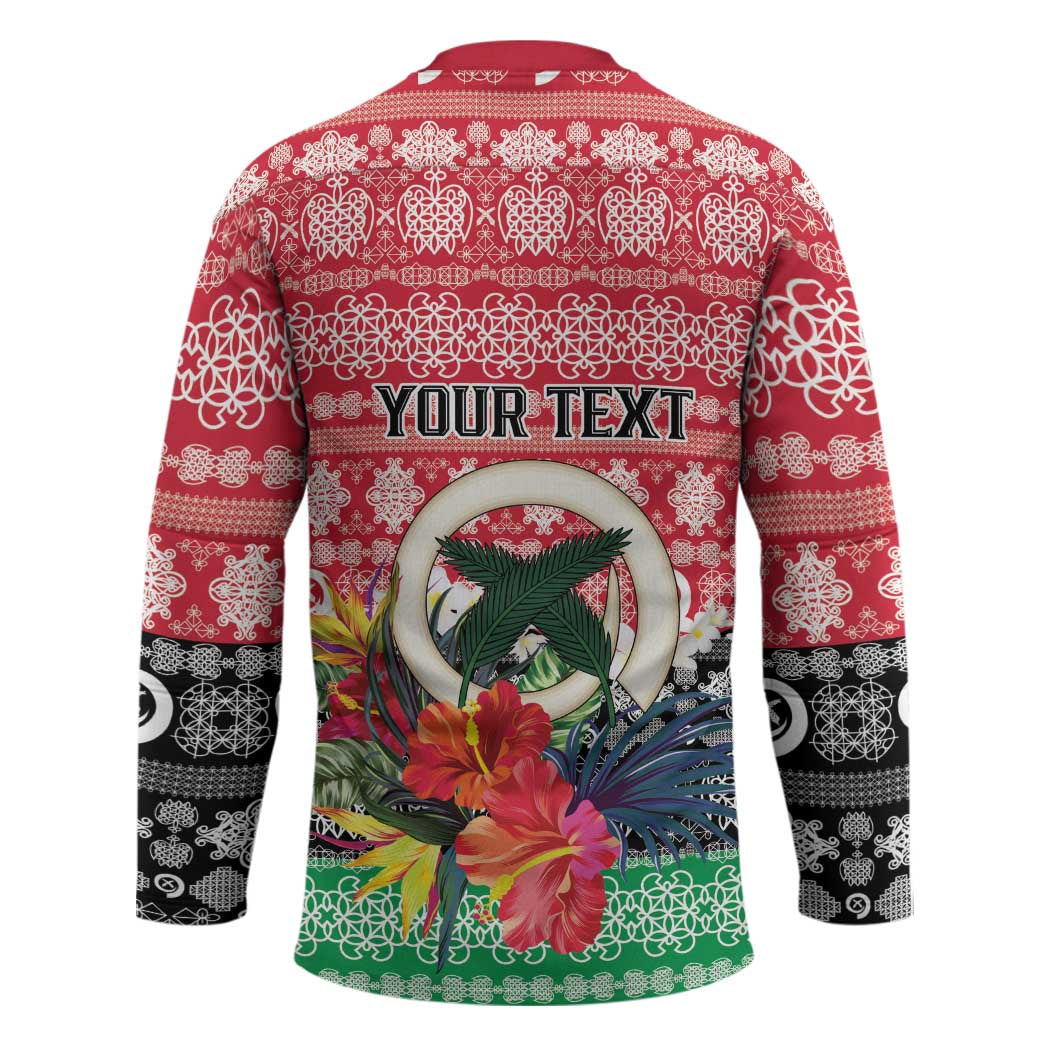 Personalised Vanuatu Joyeux Noel Hockey Jersey Proud To Be a Ni-Van Sand Drawing Art LT9 - Polynesian Pride