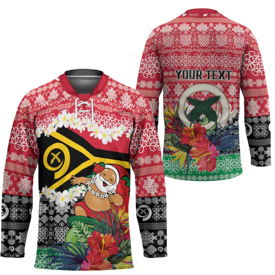 Personalised Vanuatu Joyeux Noel Hockey Jersey Proud To Be a Ni-Van Sand Drawing Art LT9 - Polynesian Pride